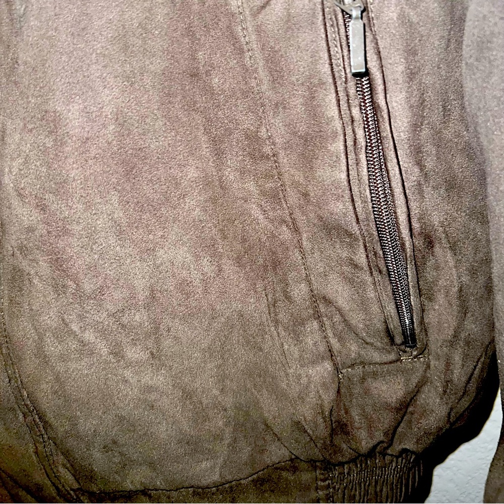 Aberdeen Collection Brown Suede Bomber Jacket - image 3